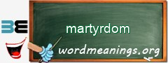 WordMeaning blackboard for martyrdom